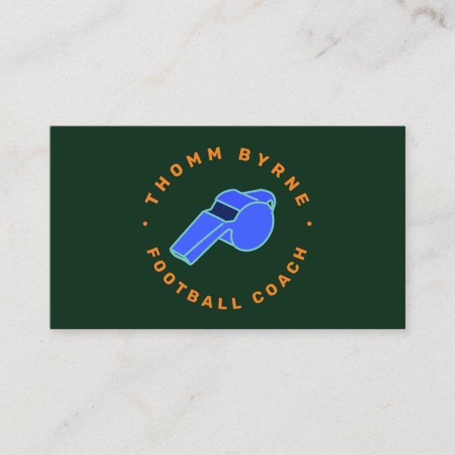 Cartão de visita do treinador de assobio de referê (Frente)