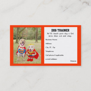 Cartão de visita do Treinador de Cães Personaliz