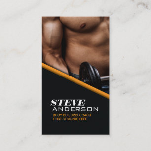 CARTÃO DE VISITA DO TREINADOR DO BODY BUILDING
