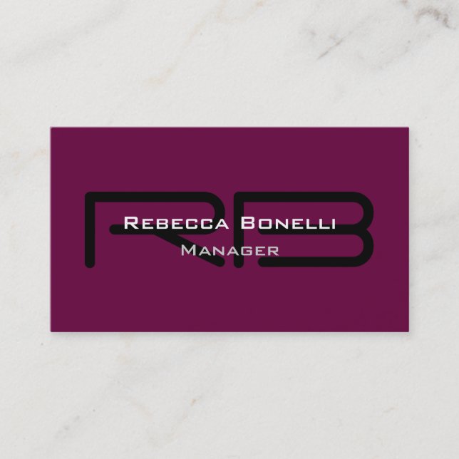 Cartão de visita do Tyrian Purple Black Monographi (Frente)