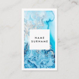 Cartão de visita do vertical da aguarela do Aqua