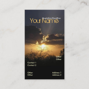 Cartão de visita do vertical de Skys do por do so