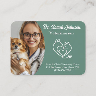 Cartão de visita do veterinário personalizado com