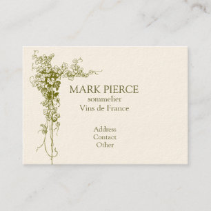 Cartão de visita do vinho