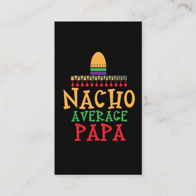 Cartão De Visita Do vovô médio da papá do Nacho chapéu mexicano (Frente)