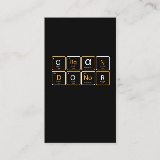 Cartão De Visita Doação de Órgãos Doação de Rins Saúde Médica (Frente)