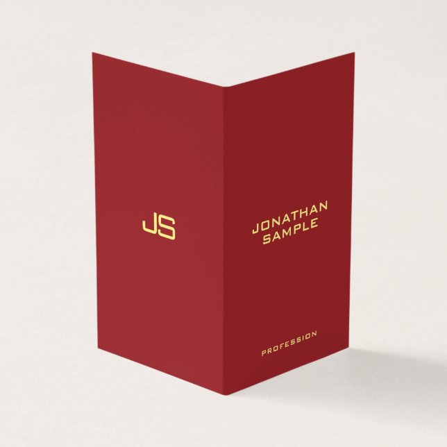 Cartão De Visita Dobra Vertical Inicial Moderna Elegante (Exterior)