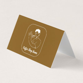 Cartão de Visita Dobrável Código QR Café
