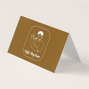 Cartão de Visita Dobrável Código QR Café