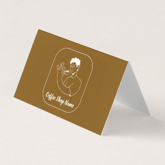 Cartão de Visita Dobrável Código QR Café