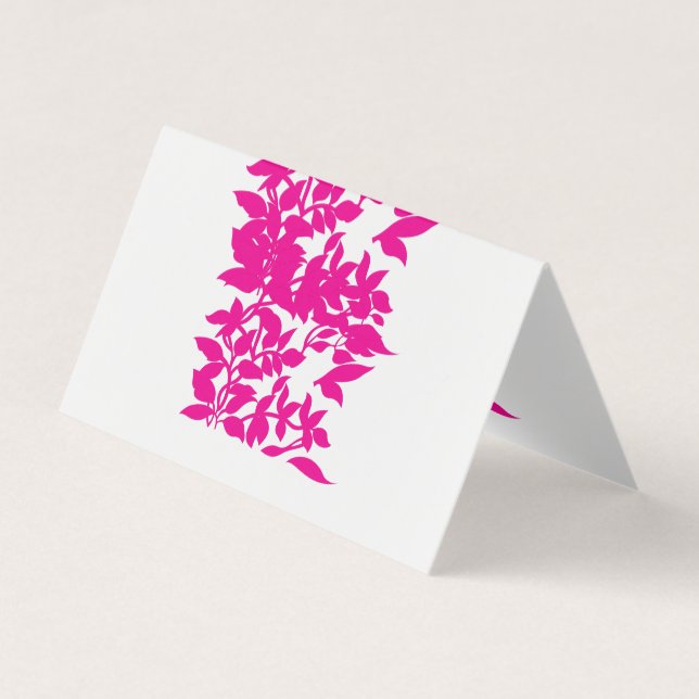 Cartão de Visita Dobrável Floral Rosa Chic (Frente)
