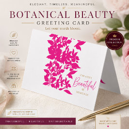 Cartão de Visita Dobrável Floral Rosa Chic