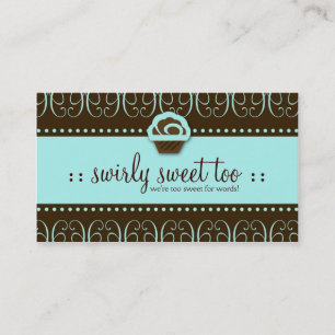 Cartão De Visita doce de 311-Turquoise Swirly demasiado
