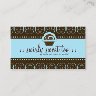 Cartão De Visita Doce de Swirly de 311 azuis bebés