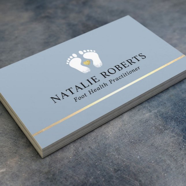 Cartão De Visita Doce Massagem Terapêutica Podiatra Dusty Blue (Criador carregado)