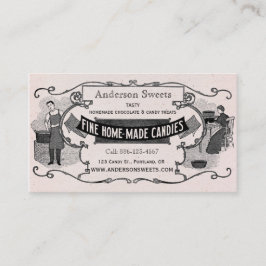 Cartão De Visita Doces caseiros dos doces do estilo retro do