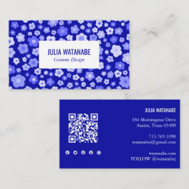 Cartão De Visita Doces Daisies Floral QR Code Social Media Chic