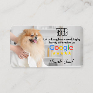 Cartão De Visita Dog Groomer Google Review Modelo com QR -