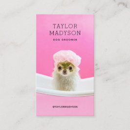 Cartão De Visita Dog Groomer Pampered Puppy Business Card