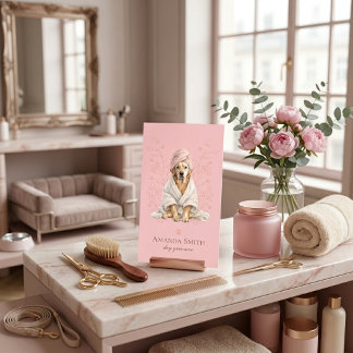 Cartão De Visita Dog Groomer Spa Cute Paw Labrador Business Card