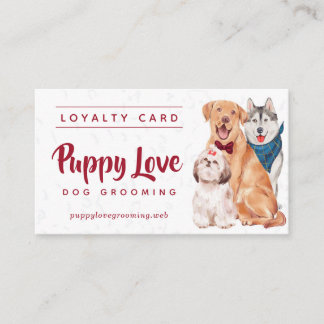 Cartão De Visita Dog Groomer Walker Sitter Loyalties