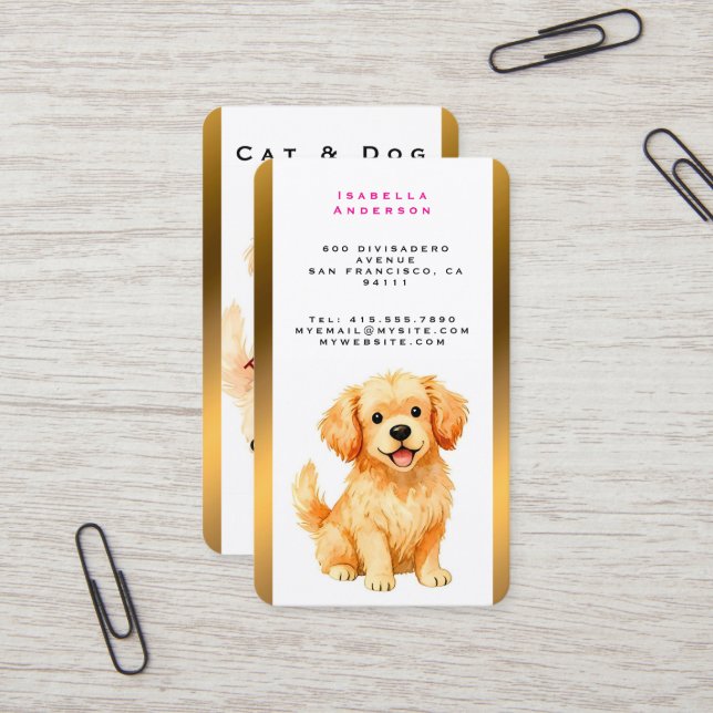 Cartão De Visita Dog Grooming Personalized Luxury Modern Collection (Frente/Verso In Situ)