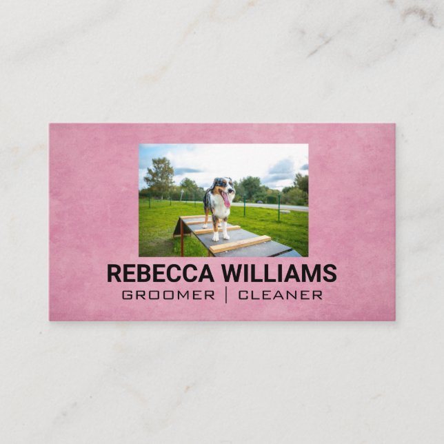 Cartão De Visita Dog on Obstacle Course (Frente)