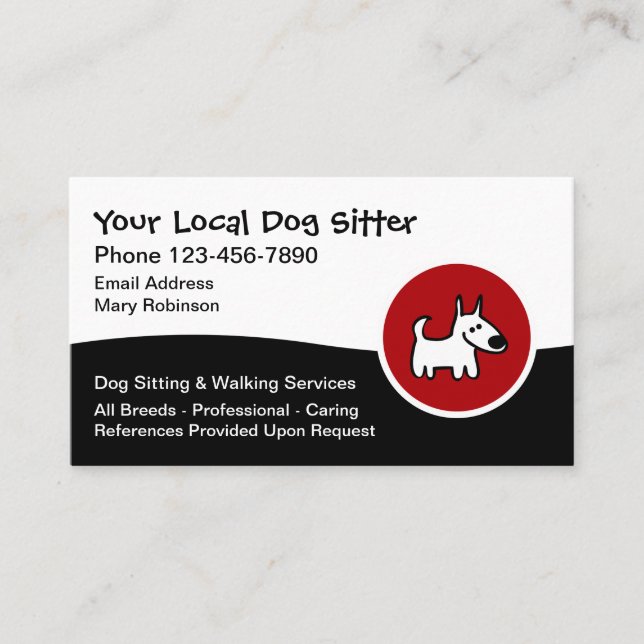 Cartão De Visita Dog Sitter Dog Walking Service (Frente)