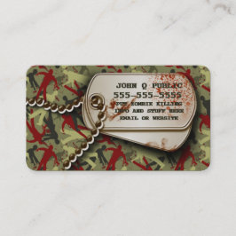 Cartão De Visita Dog tags Zombie Camo