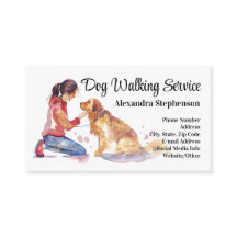 Dog Walking Service Pet Care Watercolor