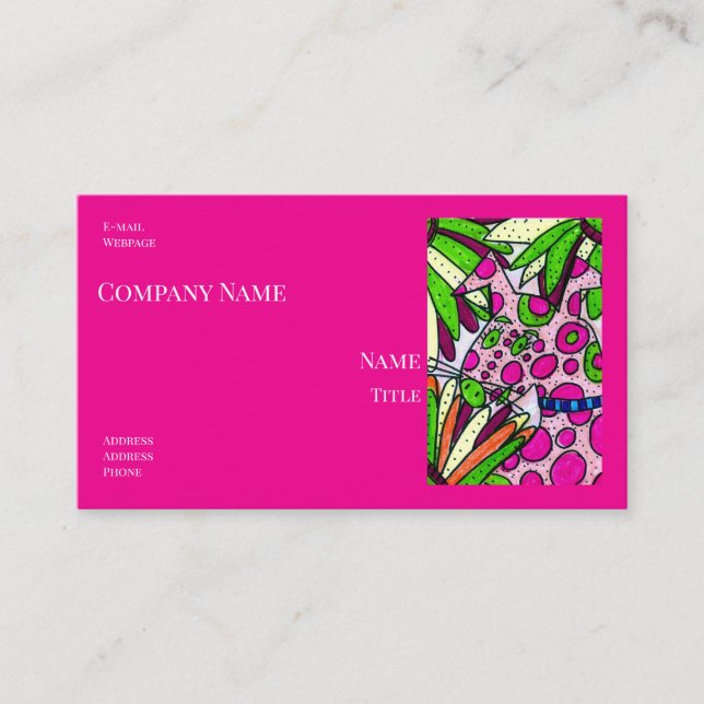 Cartão De Visita Dog with Pink Dots Company Business Cards (Frente)