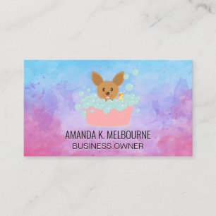 Cartão De Visita Doggie Bath Wash Bolhas de sabão