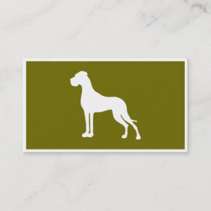 Cartão De Visita Dogue Alemão silhueta branca 