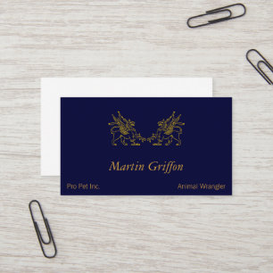 Cartão De Visita Dois ouro Griffons