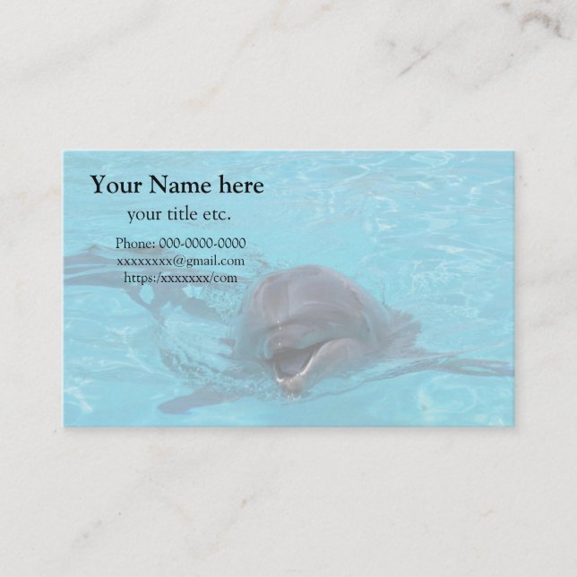 Cartão De Visita Dolphin business card, save marine animals イルカ 名刺 (Frente)