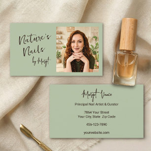 Cartão De Visita Dona do Aspen Sage Natural Nails Artist Salão Foto