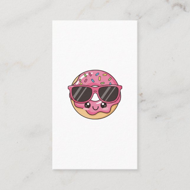 Cartão De Visita Donut Legal com Óculos de Sol (Frente)