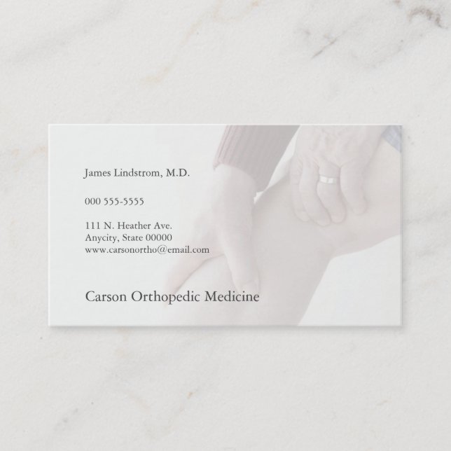 Cartão De Visita Dor na parte de trás da perna (Frente)