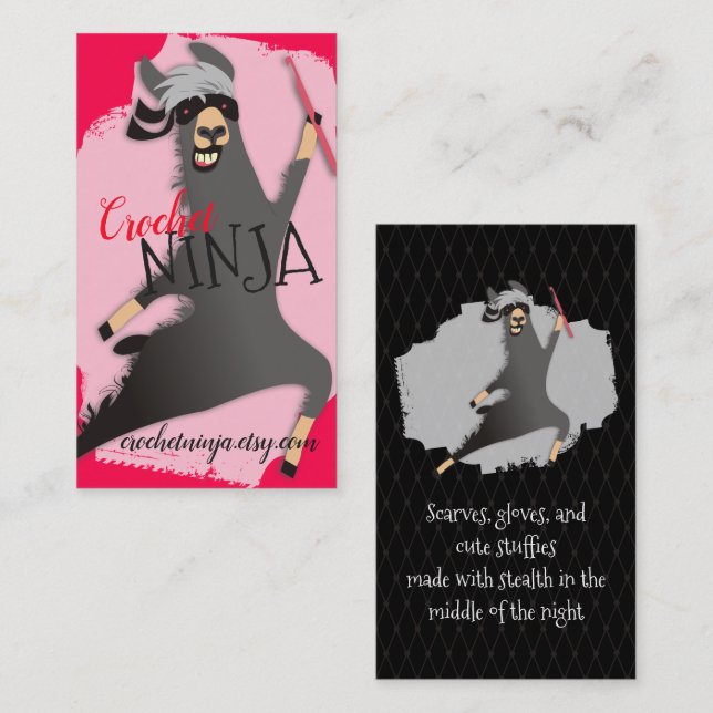 Cartão de visita dos artesanatos do fio do gancho (Frente/Verso)