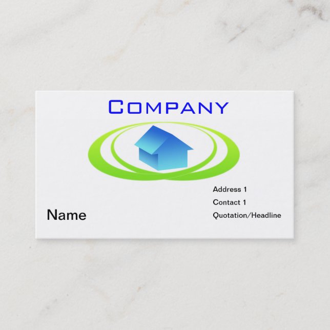 Cartão de visita dos bens imobiliários (Frente)