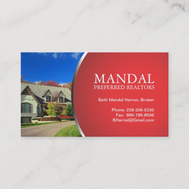 Cartão de visita dos bens imobiliários (Frente)