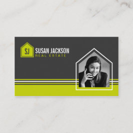 Cartão de visita dos bens imobiliários com foto