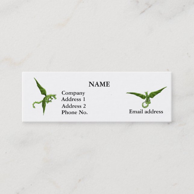 Cartão de visita dos dragões de vôo (Frente)