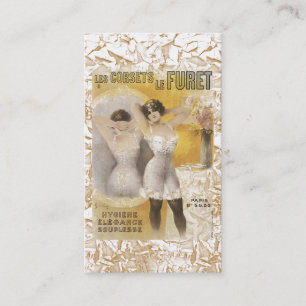 Cartão de visita dos espartilhos das mulheres do