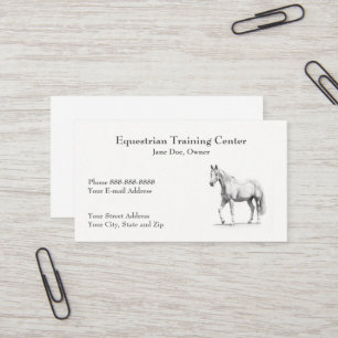 Cartão de visita dos estábulos do centro equestre