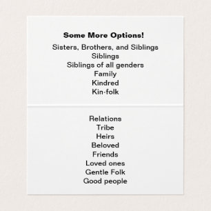 Cartão De Visita Dos "intervenção w/suggestions irmãos e das irm