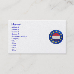 Cartão de visita dos Países Baixos Euro