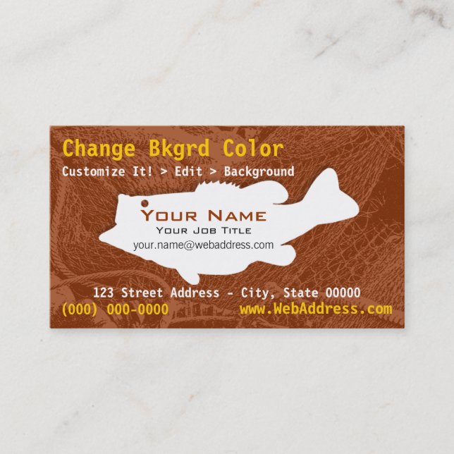 Cartão de visita dos peixes do baixo Largemouth (Frente)