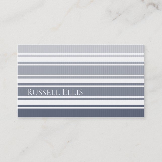 Cartão De Visita Double Striped | Slate Blue Ombre (Frente)