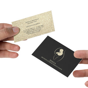 Cartão De Visita Doula Enfermeira Parteira Treinadora de Parto gold